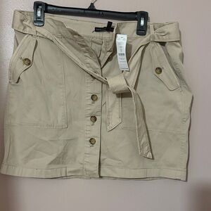 White House Black Market Beige Mini Skirt